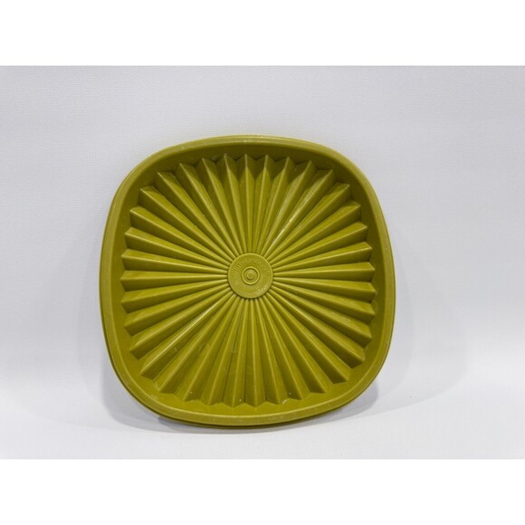 Vintage Tupperware Replacement Lid Starburst Servalier Square Avocado Green 841 - Picture 4 of 4